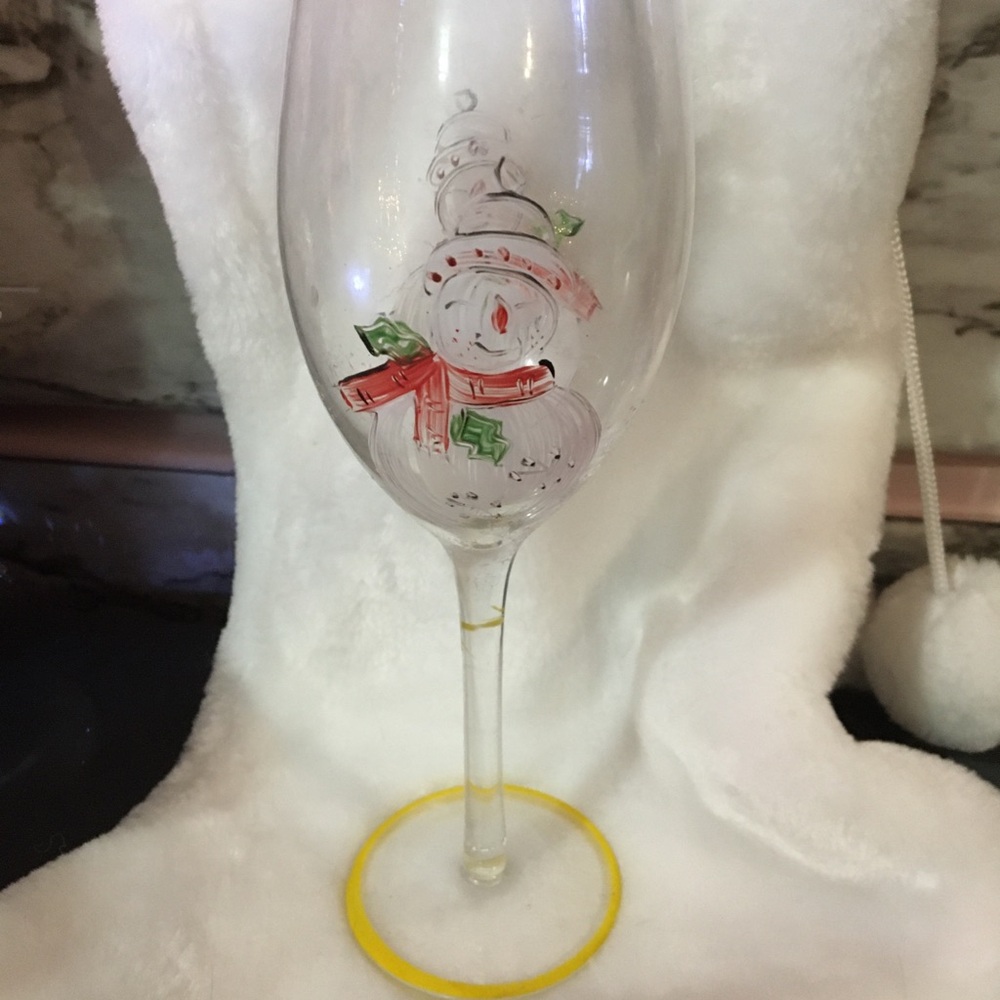 Festive Snowman Champagne Glass